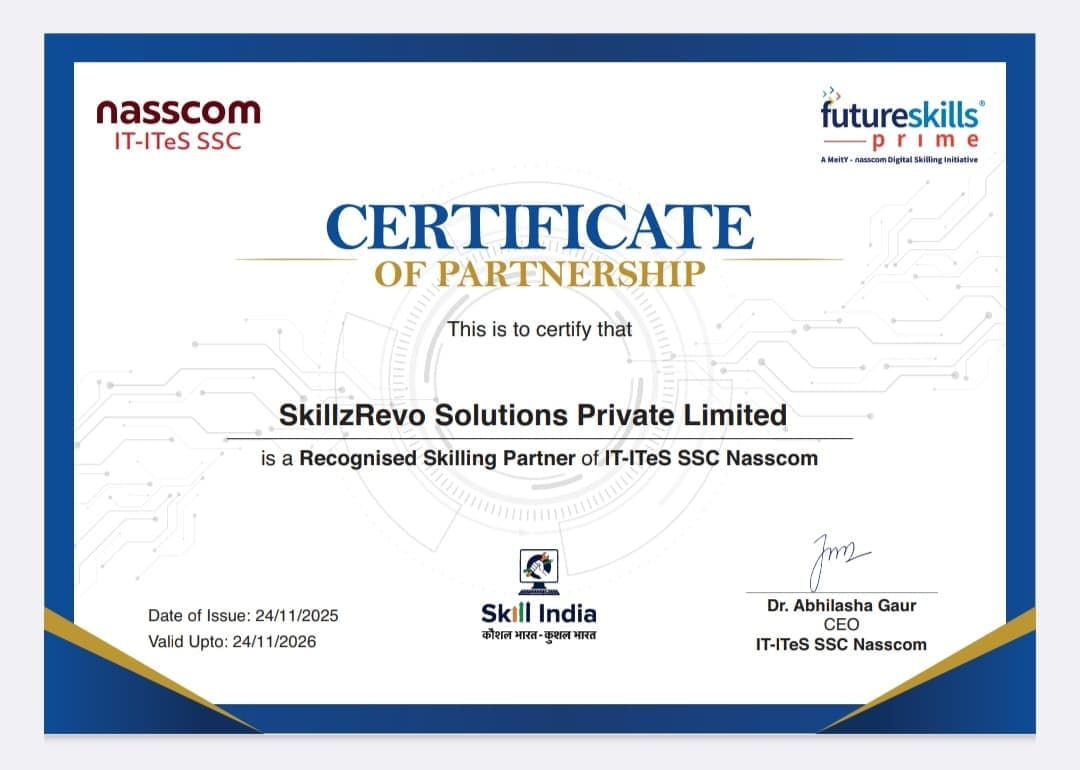 Partnership Certificate — SkillzRevo Solutions